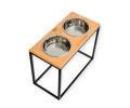 Harley & Cho Dinner Natural wood & Black миски на підставці для собак, чорний - 2,6 л