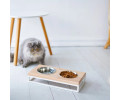 Harley & Cho Lunch Bar Natural Wood & White миски на підставці для собак та котів, білий - 200 мл