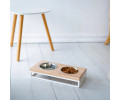 Harley & Cho Lunch Bar Natural Wood & White миски на підставці для собак та котів, білий - 200 мл