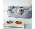 Harley & Cho Lunch Bar Natural Wood & White миски на підставці для собак та котів, білий - 450 мл