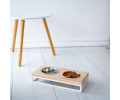 Harley & Cho Lunch Bar Natural Wood & White миски на підставці для собак та котів, білий - 450 мл