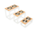 Harley & Cho Dinner Natural wood & White миски на підставці для собак, білий - 1,8 л