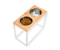 Harley & Cho Dinner Natural wood & White миски на підставці для собак, білий - 1,8 л