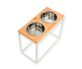 Harley & Cho Dinner Natural wood & White миски на підставці для собак, білий - 1,8 л