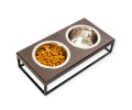 Harley & Cho Lunch Bar Brown Wood & Black миски на підставці для собак, чорний - 750 мл