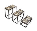 Harley & Cho Dinner Brown wood & Black миски на підставці для собак, чорний - 1,8 л