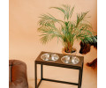 Harley & Cho Dinner Brown wood & Black миски на підставці для собак, чорний - 1,8 л