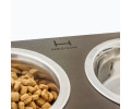 Harley & Cho Dinner Brown wood & Black миски на підставці для собак, чорний -  2,6 л