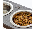 Harley & Cho Lunch Bar Brown Wood & White миски на підставці для собак та котів, білий - 200 мл