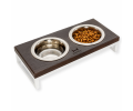 Harley & Cho Lunch Bar Brown Wood & White миски на підставці для собак та котів, білий - 450 мл