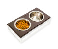 Harley & Cho Lunch Bar Brown Wood & White миски на підставці для собак, білий - 750 мл