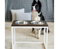 Harley & Cho Dinner Brown wood & White миски на підставці для собак, білий - 1,8 л