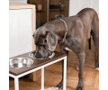 Harley & Cho Dinner Brown wood & White миски на підставці для собак, білий - 1,8 л