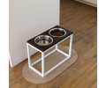 Harley & Cho Dinner Brown wood & White миски на підставці для собак, білий - 1,8 л