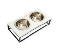 Harley & Cho Lunch Bar White Wood & Black миски на підставці для собак, чорний - 750 мл
