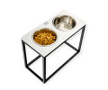 Harley & Cho Dinner White wood & Black миски на підставці для собак, чорний - 1,8 л