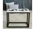 Harley & Cho Dinner White wood & Black миски на підставці для собак, чорний - 1,8 л