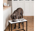 Harley & Cho Dinner White wood & Black миски на підставці для собак, чорний - 1,8 л