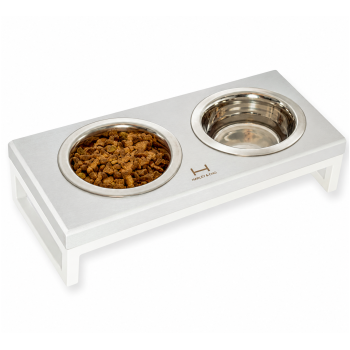 Harley & Cho Lunch Bar White Wood & White миски на підставці для собак та котів, білий - 450 мл