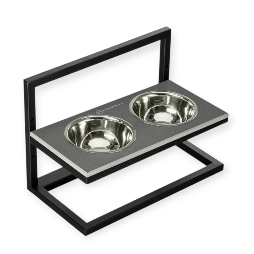 Harley & Cho Lift Gray Stone & Black миски на підставці з регульованою висотою, чорний - 750 мл