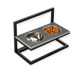 Harley & Cho Lift Gray Stone & Black миски на підставці з регульованою висотою, чорний - 1,8 л