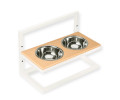 Harley & Cho Lift Beige Stone & White миски на підставці з регульованою висотою, білий - 1,8 л