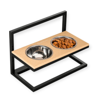 Harley & Cho Lift Beige Stone & Black миски на підставці з регульованою висотою, чорний - 750 мл