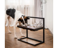 Harley & Cho Lift Brown Wood & Black миски на підставці з регульованою висотою, чорний - 1,8 л