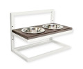 Harley & Cho  Lift Brown Wood & White миски на підставці з регульованою висотою, білий - 1,8 л