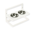 Harley & Cho Lift White Stone & White миски на підставці з регульованою висотою, білий - 1,8 л