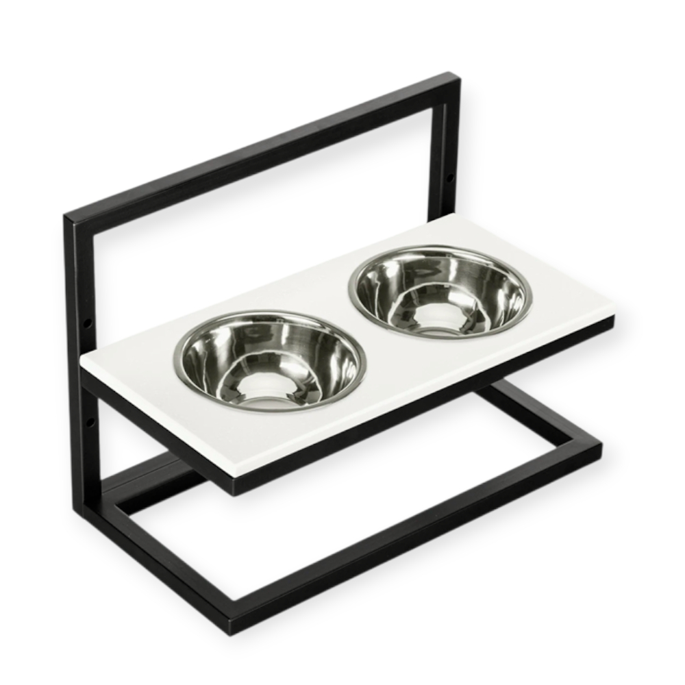 Harley & Cho Lift White Stone & Black миски на підставці з регульованою висотою, чорний - 1,8 л