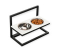 Harley & Cho Lift White Stone & Black миски на підставці з регульованою висотою, чорний - 1,8 л