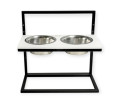Harley & Cho Lift White Wood & Black миски на підставці з регульованою висотою, чорний - 1,8 л