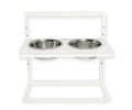 Harley & Cho Lift White Wood & White миски на підставці з регульованою висотою, білий - 1,8 л