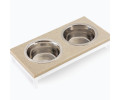 Harley & Cho Lunch Bar Beige Stone & White миски на підставці для собак та котів, білий - 200 мл