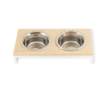 Harley & Cho Lunch Bar Beige Stone & White миски на підставці для собак та котів, білий - 450 мл