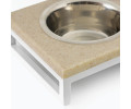 Harley & Cho Lunch Bar Beige Stone & White миски на підставці для собак та котів, білий - 450 мл