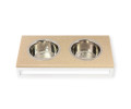 Harley & Cho Lunch Bar Beige Stone & White миски на підставці для собак та котів, білий - 450 мл