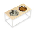 Harley & Cho Lunch Bar Beige Stone & White миски на підставці для собак та котів, білий - 750 мл