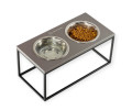 Harley & Cho Lunch Bar Gray Stone Black миски на підставці для собак, чорний - 750 мл