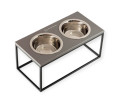 Harley & Cho Lunch Bar Gray Stone Black миски на підставці для собак, чорний - 750 мл