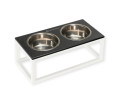 Harley & Cho  Dinner Black Stone & White миски на підставці для собак, білий - 1,8 л