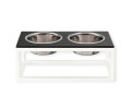Harley & Cho  Dinner Black Stone & White миски на підставці для собак, білий - 1,8 л