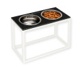 Harley & Cho  Dinner Black Stone & White миски на підставці для собак, білий - 1,8 л