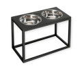 Harley & Cho Dinner Black Stone & Black миски на підставці для собак, чорний - 1,8 л
