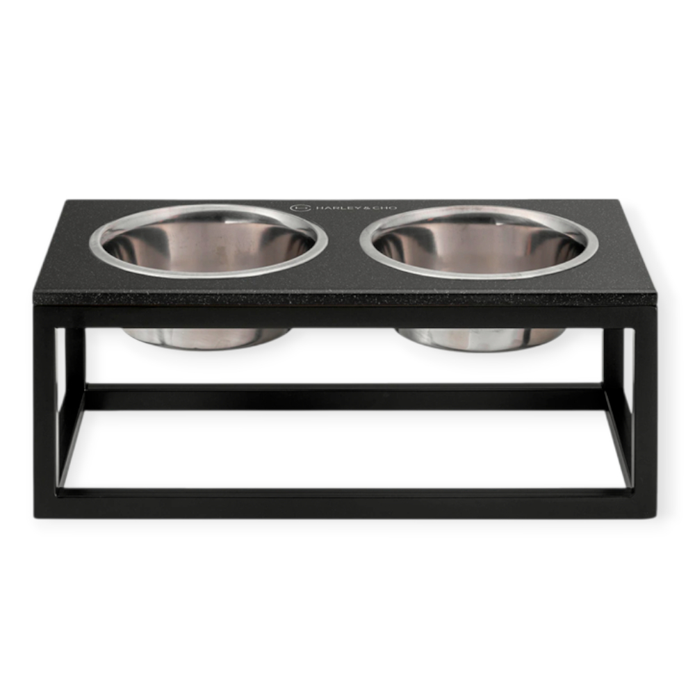 Harley & Cho Dinner Black Stone & Black миски на підставці для собак, чорний - 1,8 л