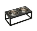 Harley & Cho Dinner Black Stone & Black миски на підставці для собак, чорний - 1,8 л