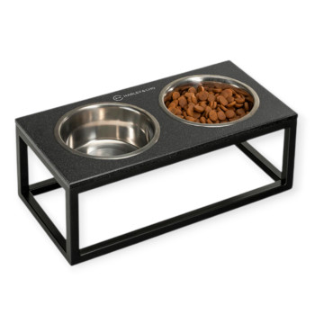 Harley & Cho Dinner Black Stone & Black миски на підставці для собак, чорний - 1,8 л
