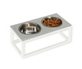 Harley & Cho Dinner Gray Stone & White миски на підставці для собак та котів, білий - 1,8 л