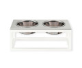 Harley & Cho Dinner Gray Stone & White миски на підставці для собак та котів, білий - 1,8 л